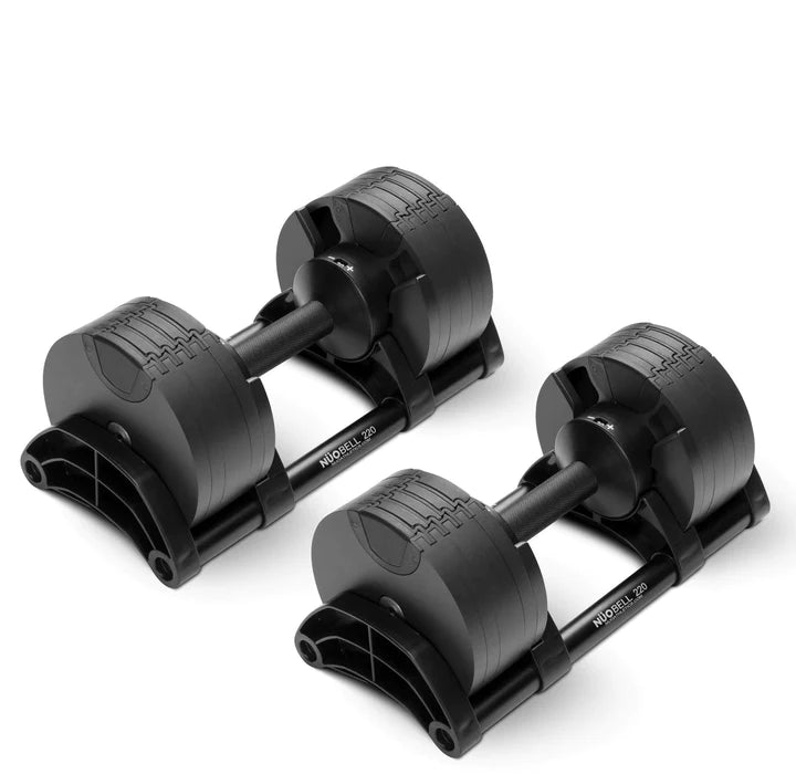 Nuobell Adjustable Dumbbells 550 Black Angle Stand View