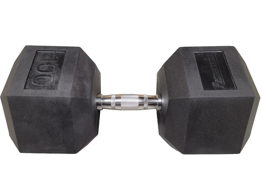 Progression Rubber Hex Dumbbell - Single 100lb