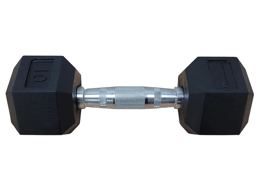 Progression Rubber Hex Dumbbell - Single 10lb