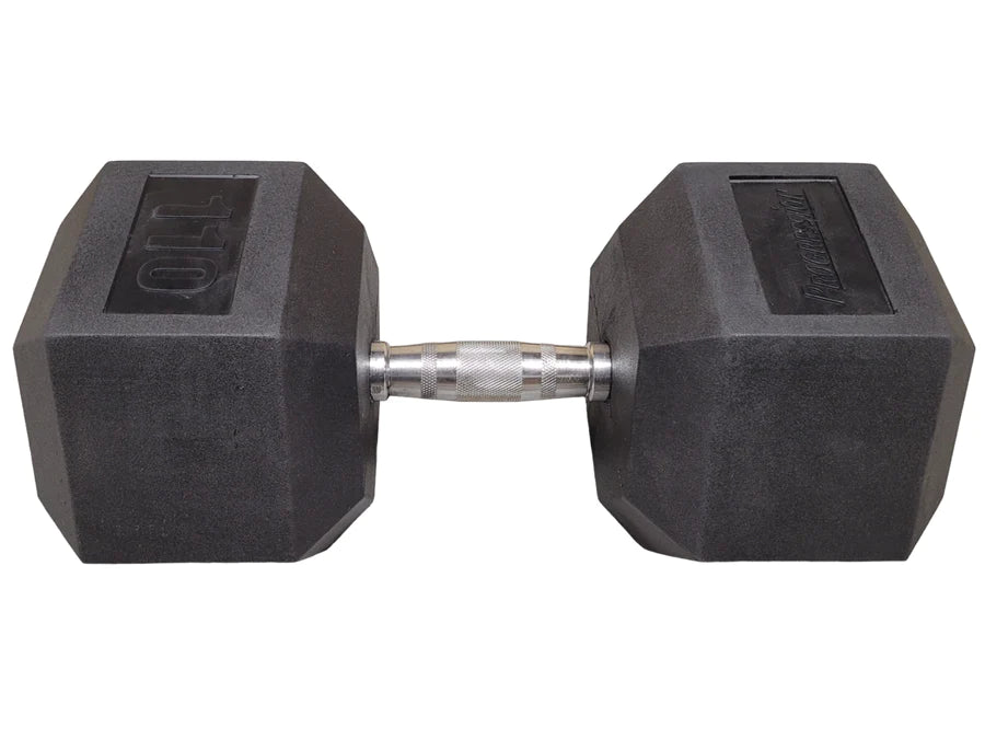 Progression Rubber Hex Dumbbell - Single 110lb