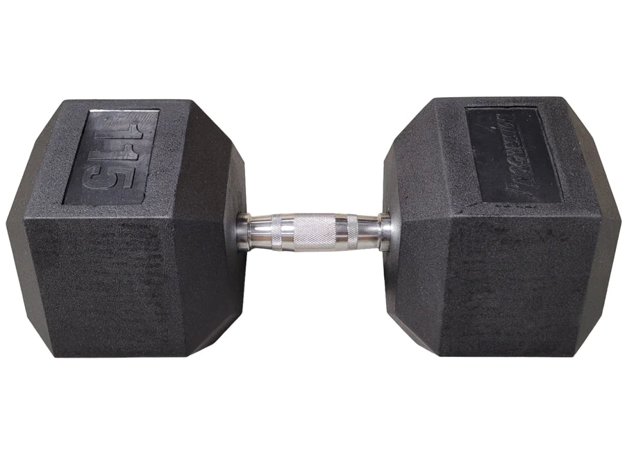 Progression Rubber Hex Dumbbell - Single 115lb