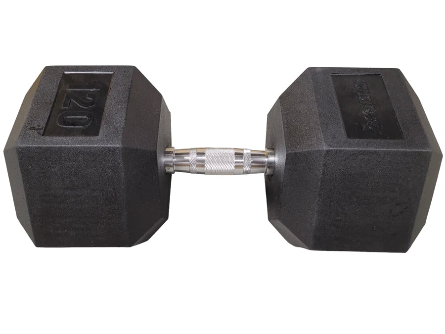 Progression Rubber Hex Dumbbell - Single 120lb