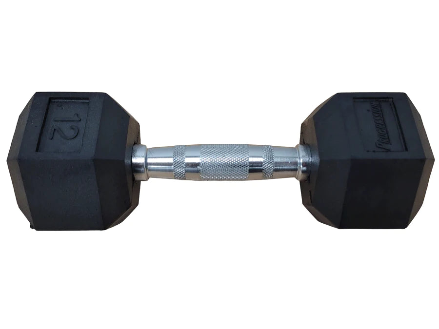 Progression Rubber Hex Dumbbell - Single 12lb