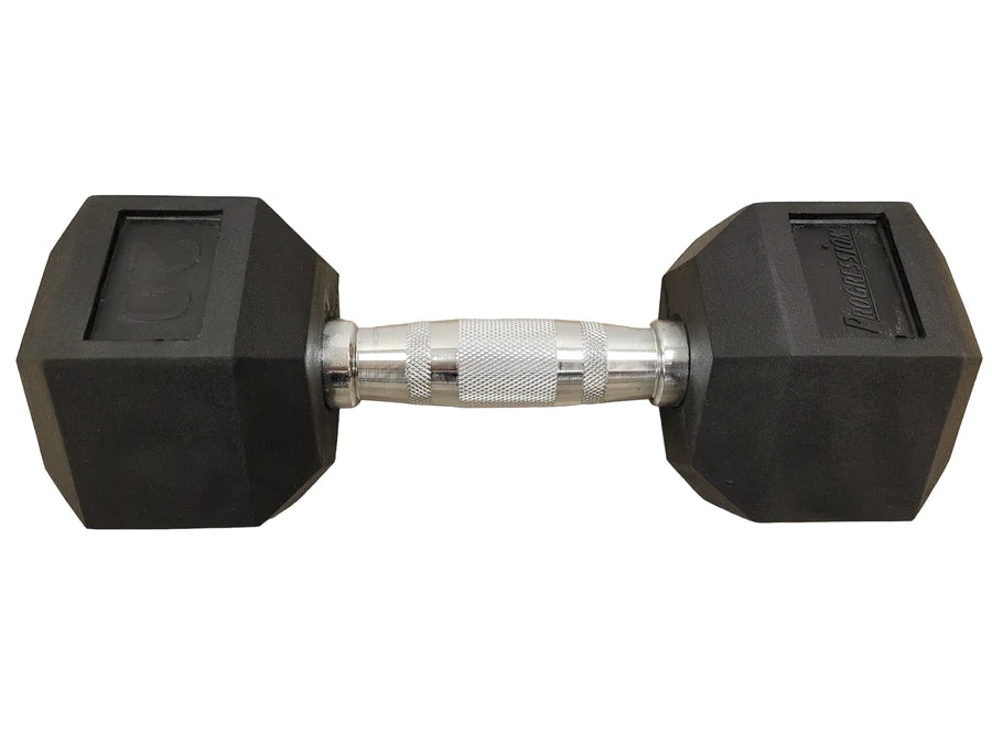 Progression Rubber Hex Dumbbell - Single 20lb