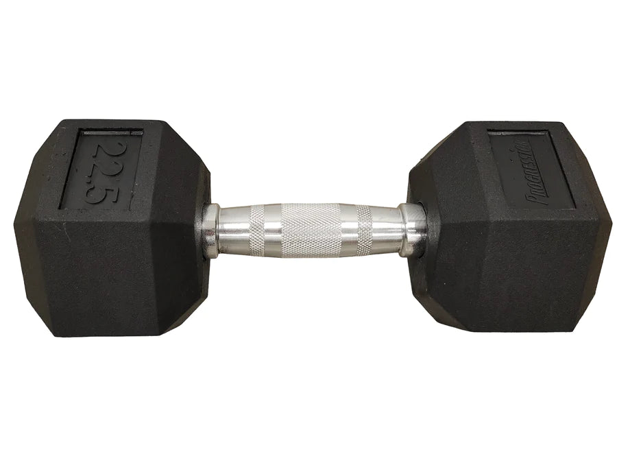 Progression Rubber Hex Dumbbell - Single 22.5lb