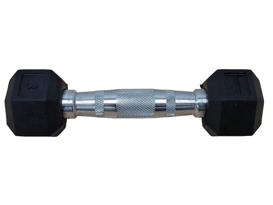 Progression Rubber Hex Dumbbell - Single 3lb