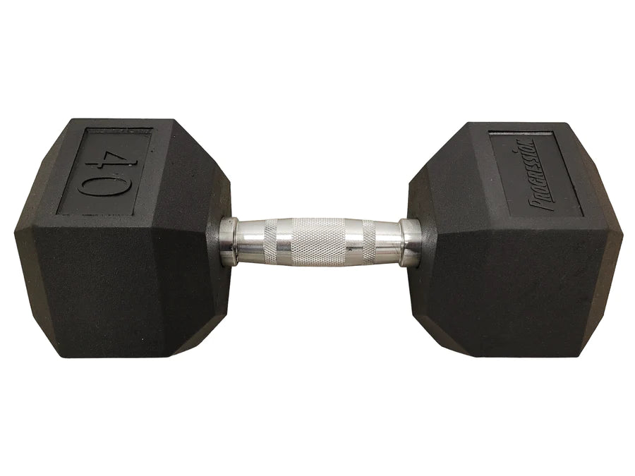 Progression Rubber Hex Dumbbell - Single 40lb