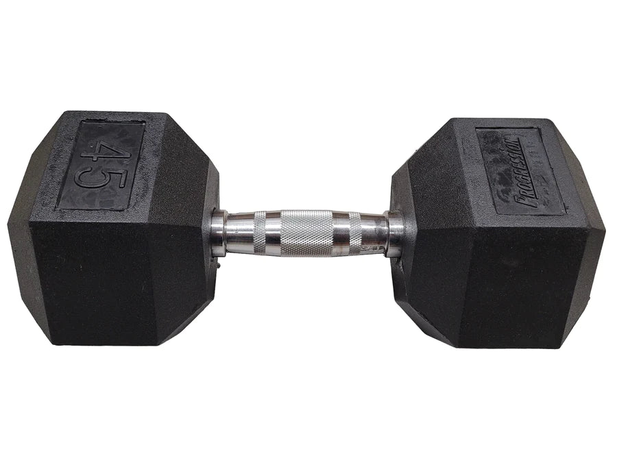 Progression Rubber Hex Dumbbell - Single 45lb