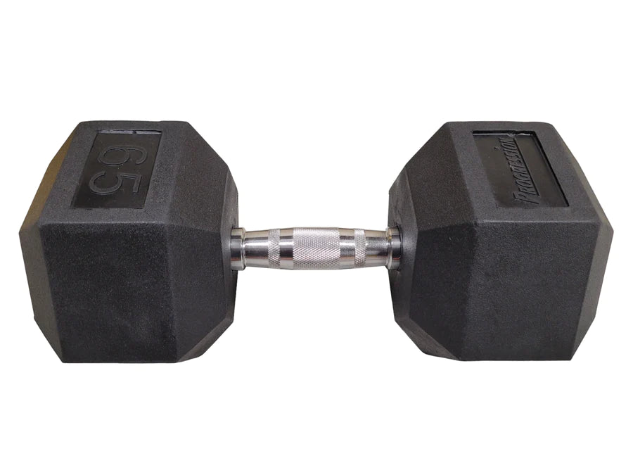 Progression Rubber Hex Dumbbell - Single 65lb