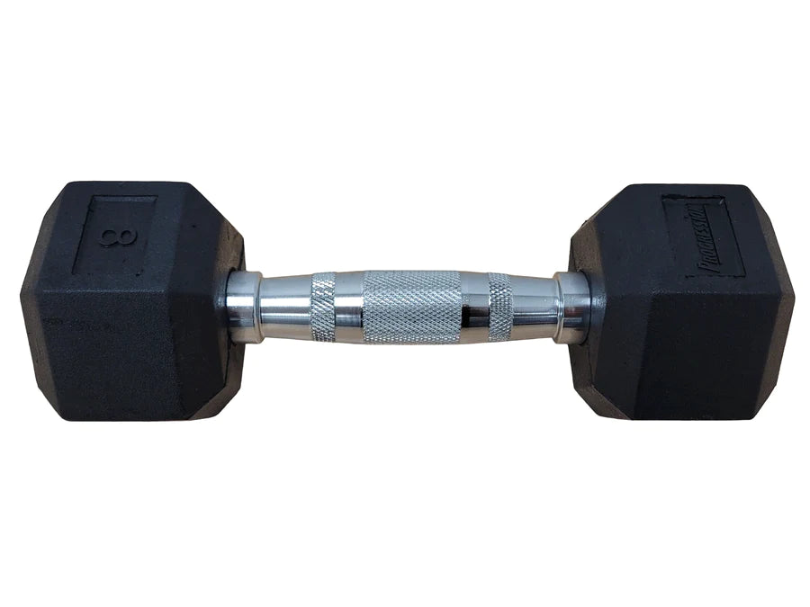 Progression Rubber Hex Dumbbell - Single 8lb