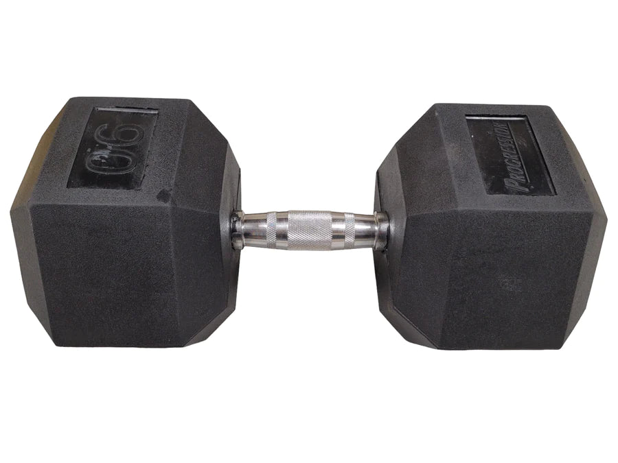 Progression Rubber Hex Dumbbell - Single 90lb