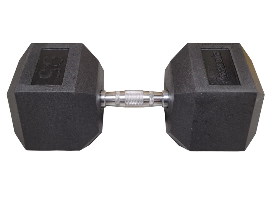 Progression Rubber Hex Dumbbell - Single 95lb