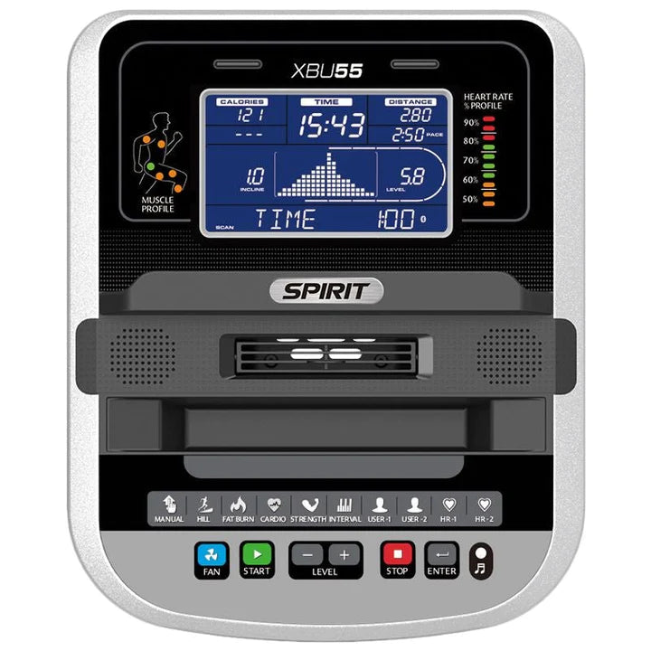 Spirit XBU55 Fitness Bike Control Screen View